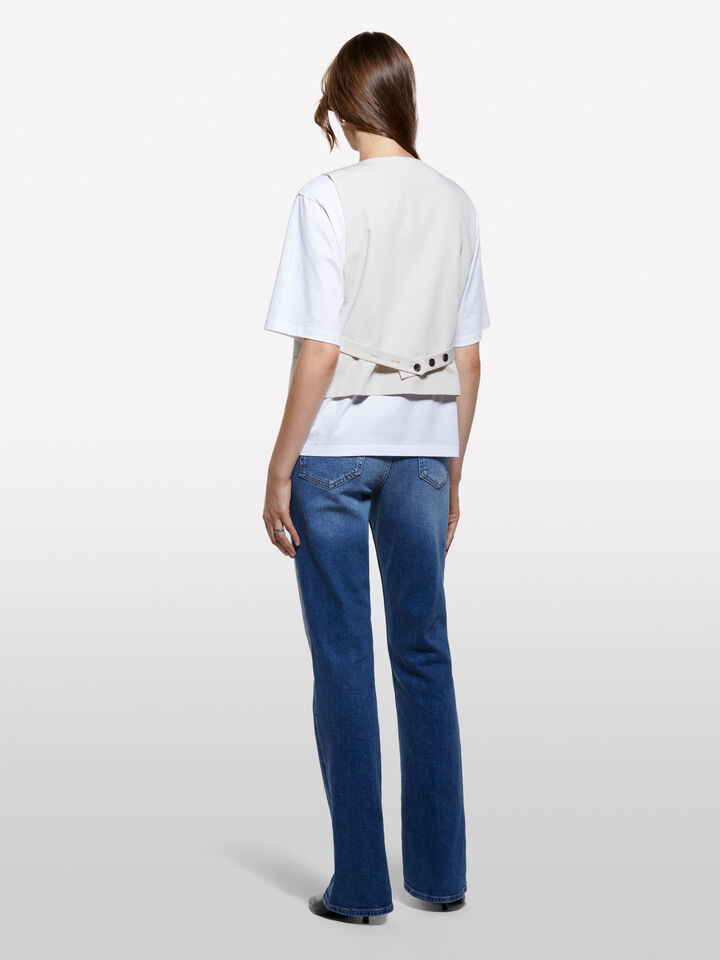 Gilet beige coupe slim - vestes et doudounes sans manches pour femme - Beige | Sisley image number 2